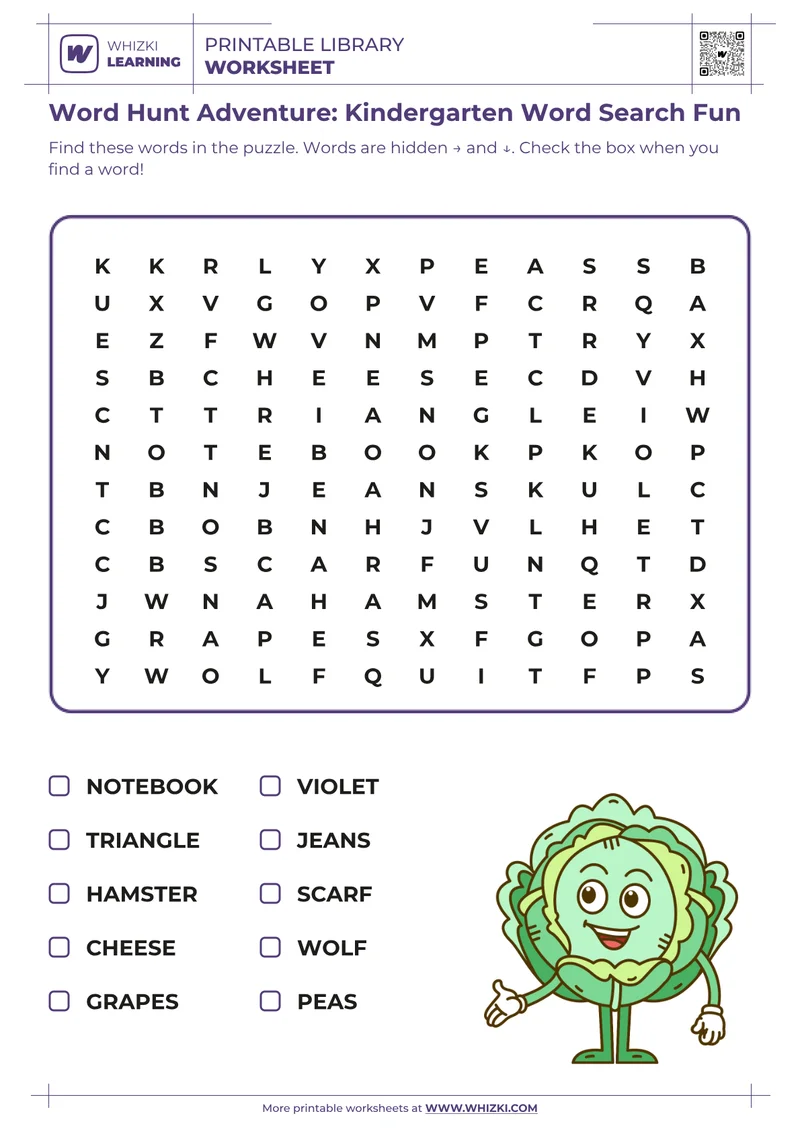 Word Hunt Adventure: Kindergarten Word Search Fun