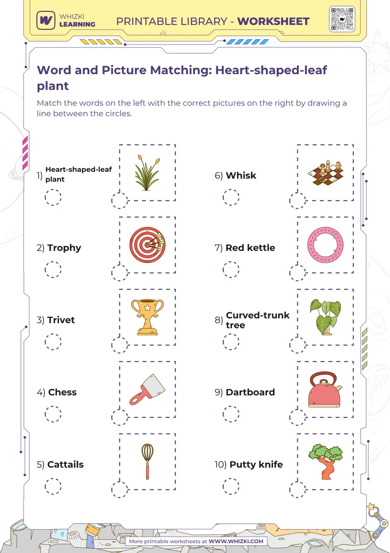 Word and Picture Matching: Heart-shaped-leaf plant