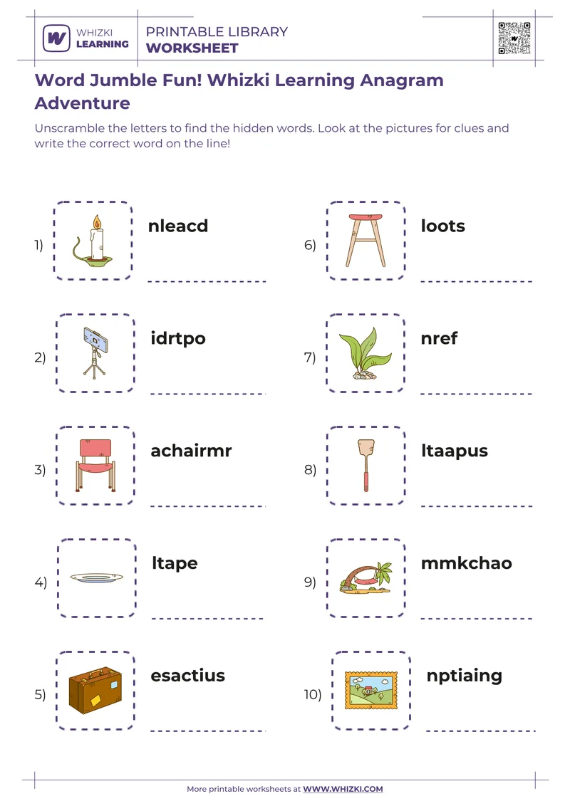 Word Jumble Fun! Whizki Learning Anagram Adventure