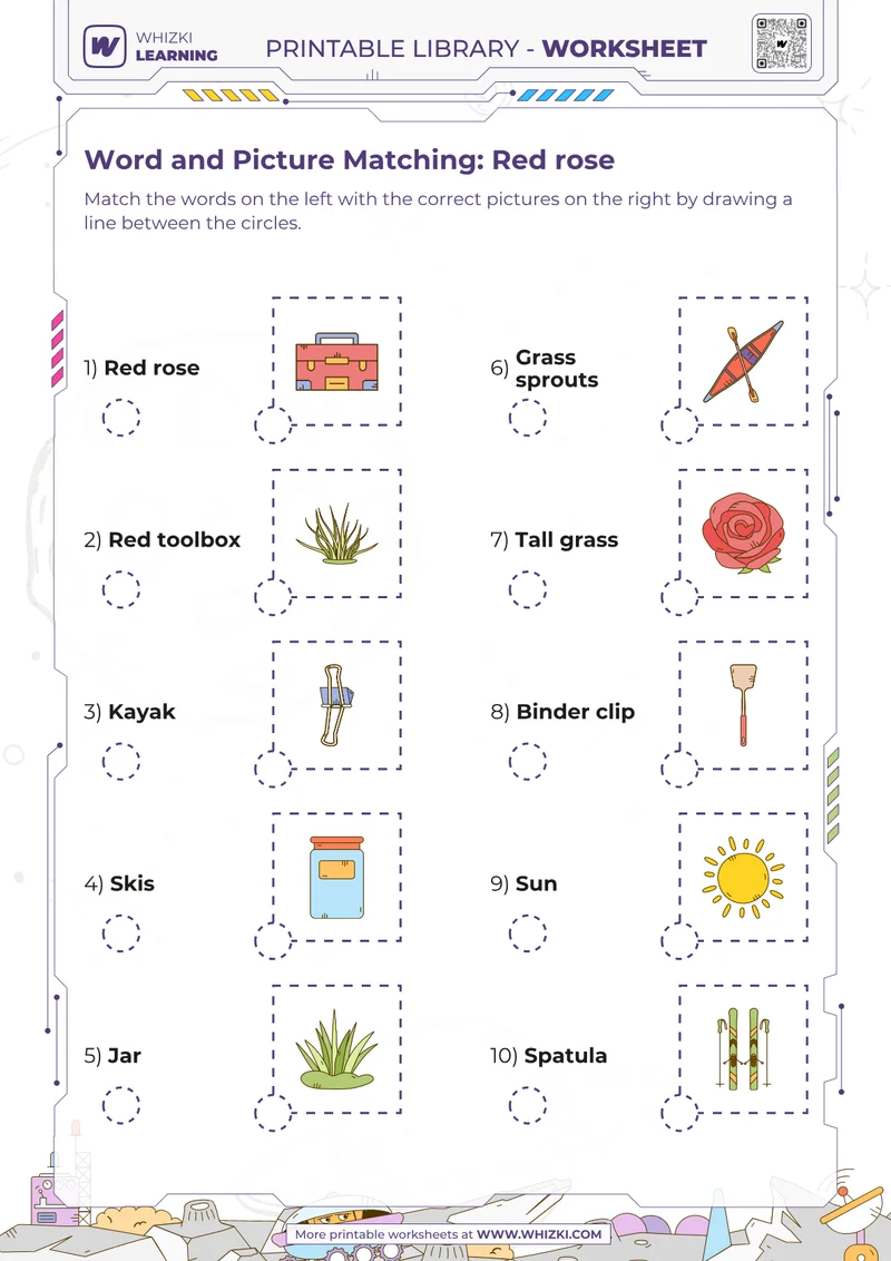 Word and Picture Matching: Red rose