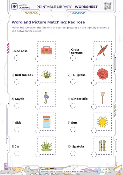 Word and Picture Matching: Red rose