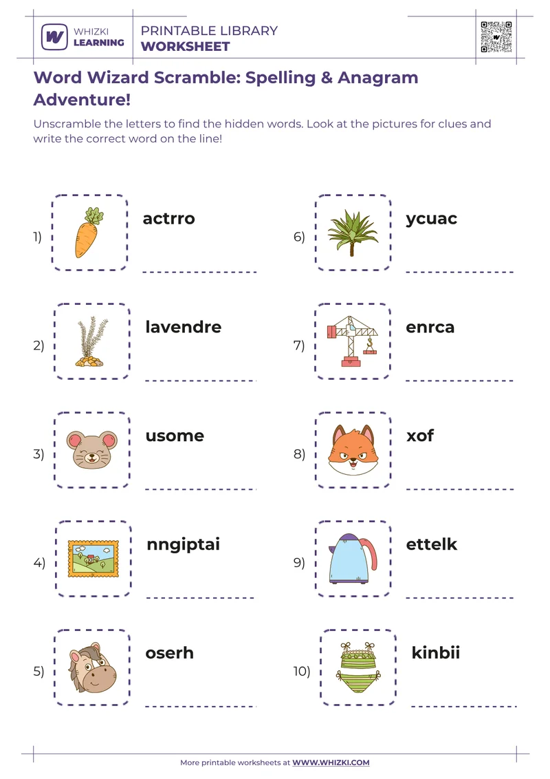 Word Wizard Scramble: Spelling & Anagram Adventure!