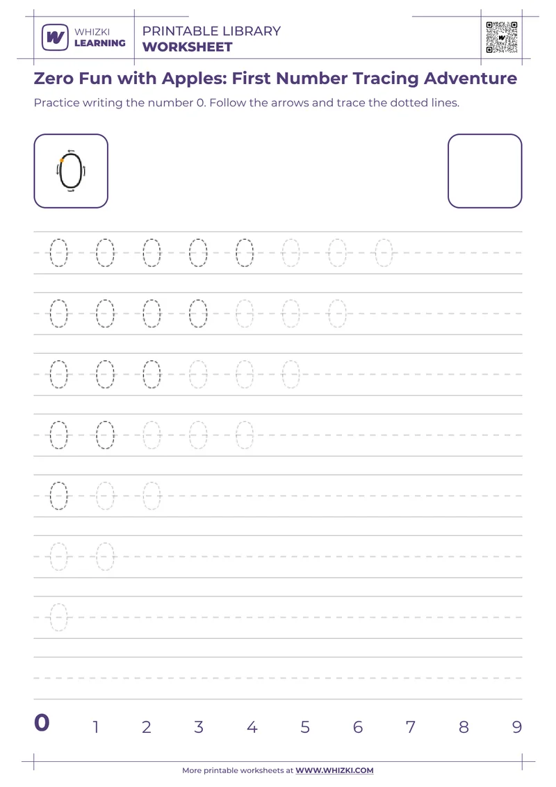 Zero Fun with Apples: First Number Tracing Adventure