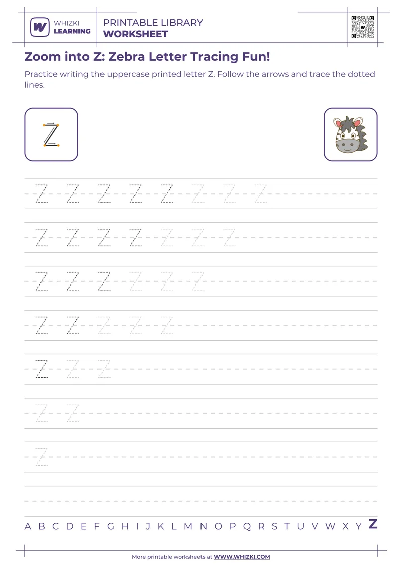 Zoom into Z: Zebra Letter Tracing Fun!