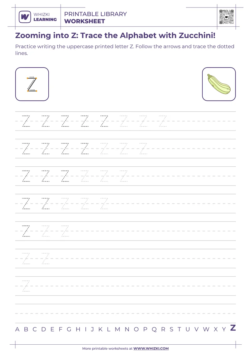 Zooming into Z: Trace the Alphabet with Zucchini!