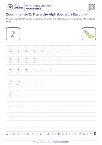 Zooming into Z: Trace the Alphabet with Zucchini!
